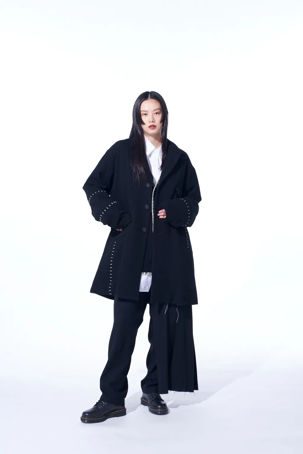 Wool Viyella Pleated Wrap Pants