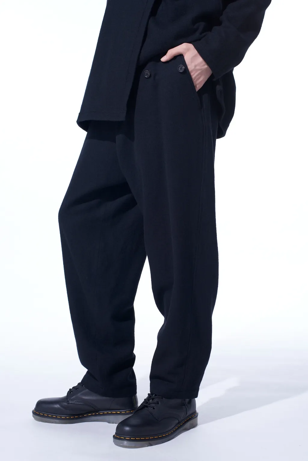 Wool Viyella Pleated Wrap Pants