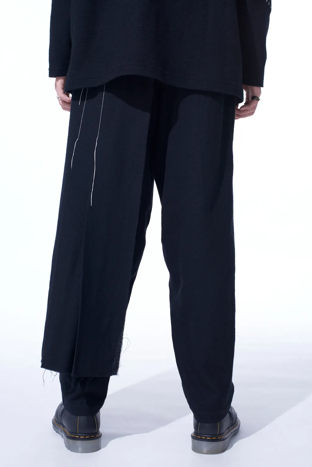 Wool Viyella Pleated Wrap Pants