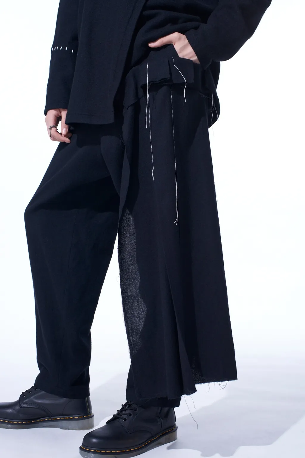Wool Viyella Pleated Wrap Pants