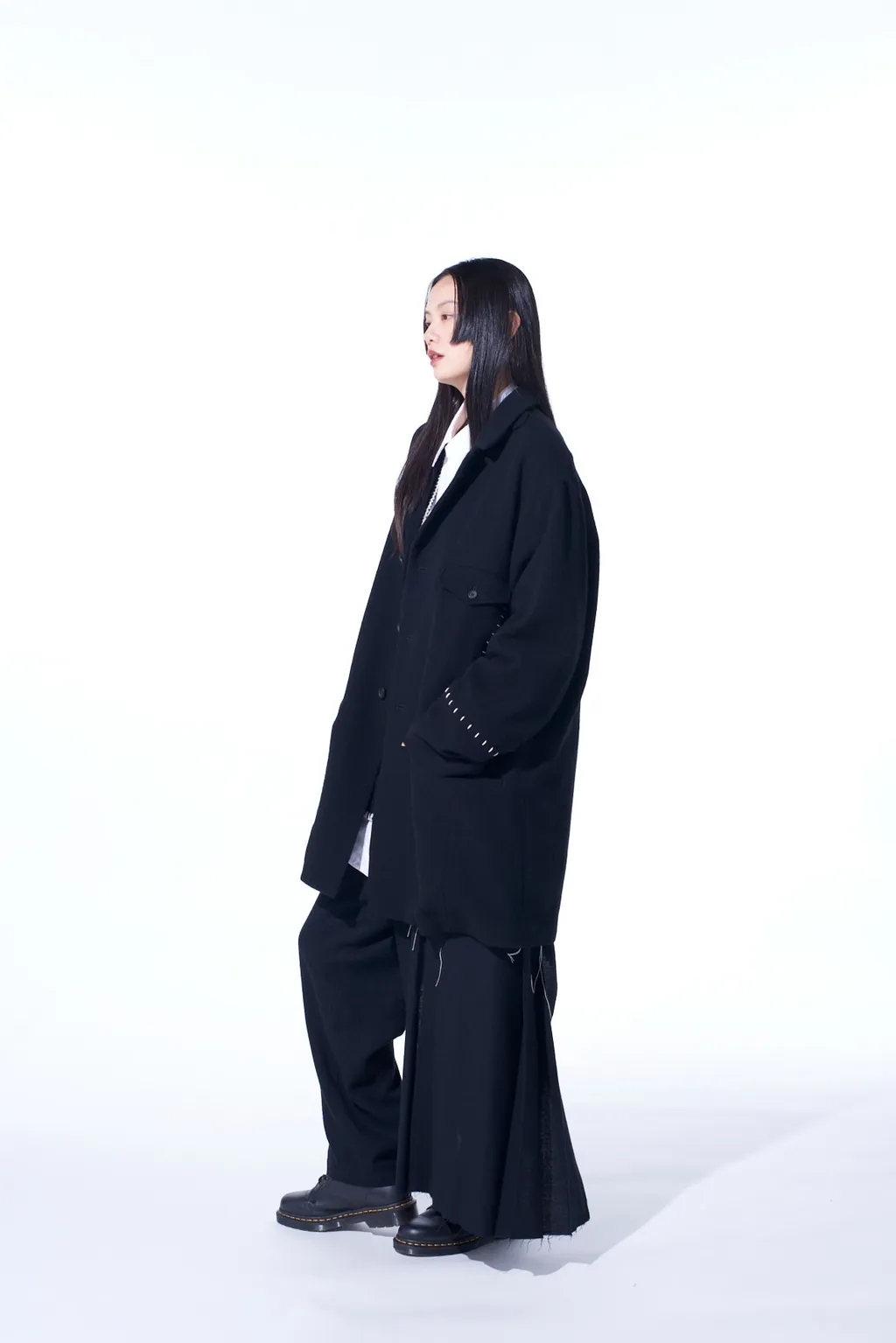 Wool Viyella Pleated Wrap Pants
