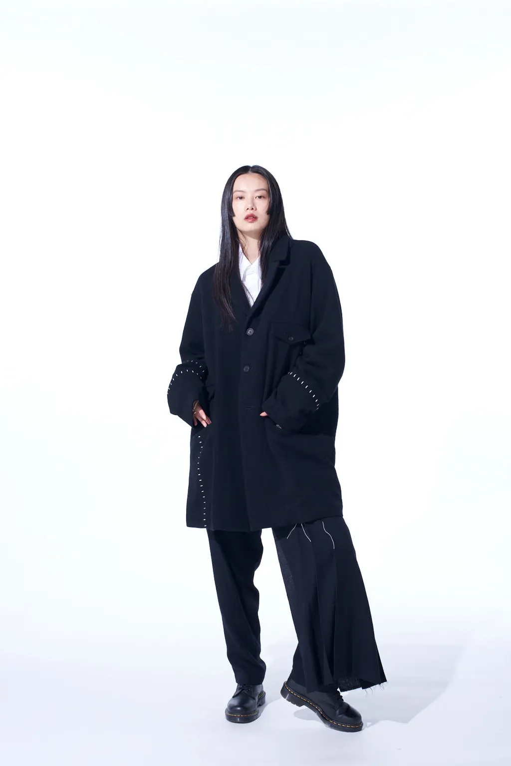 Wool Viyella Pleated Wrap Pants