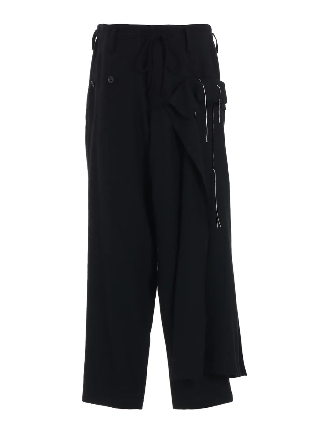 Wool Viyella Pleated Wrap Pants