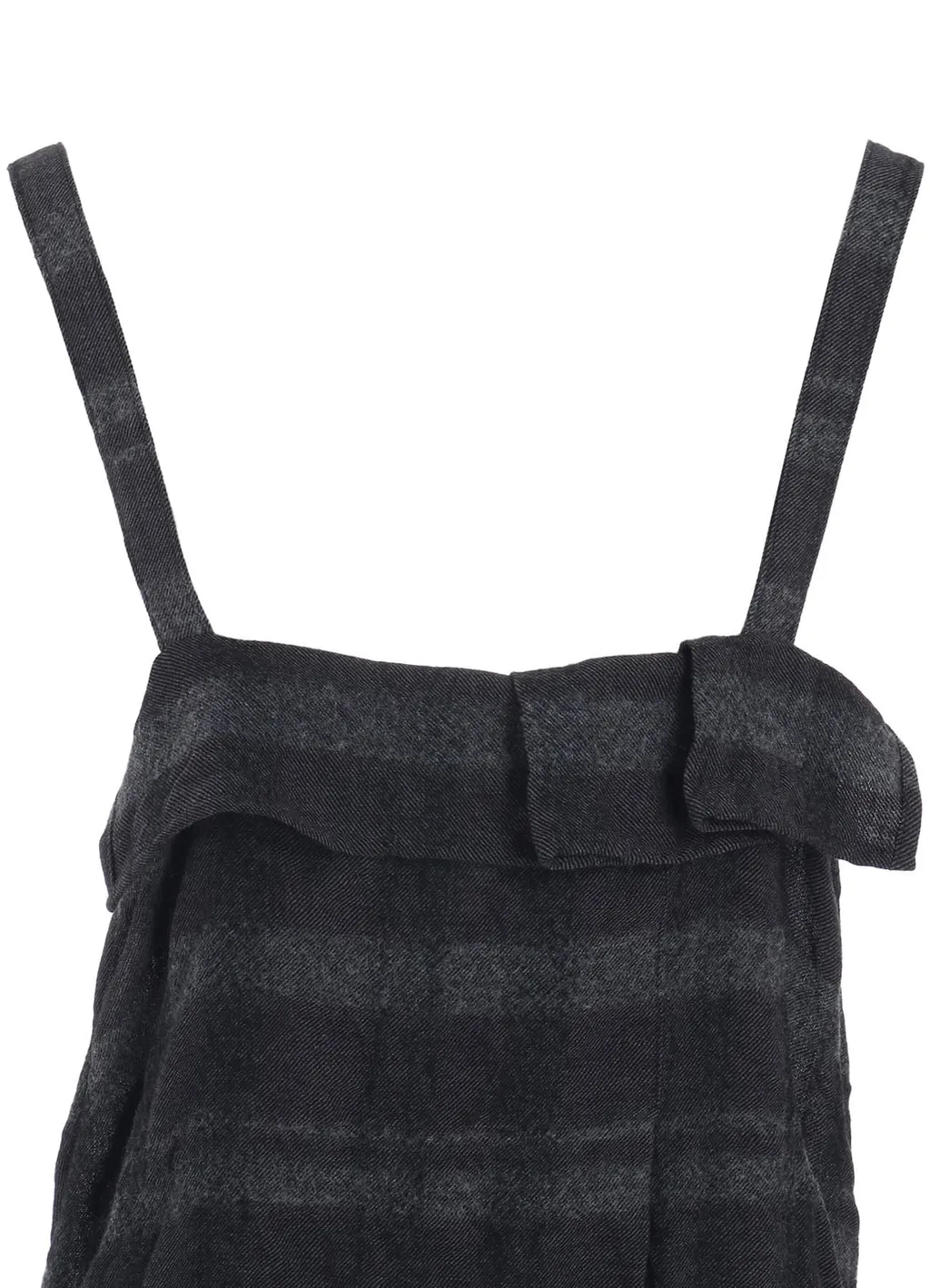 Fulling Finished Shadow Check Pleated Shoulder Strap Dress