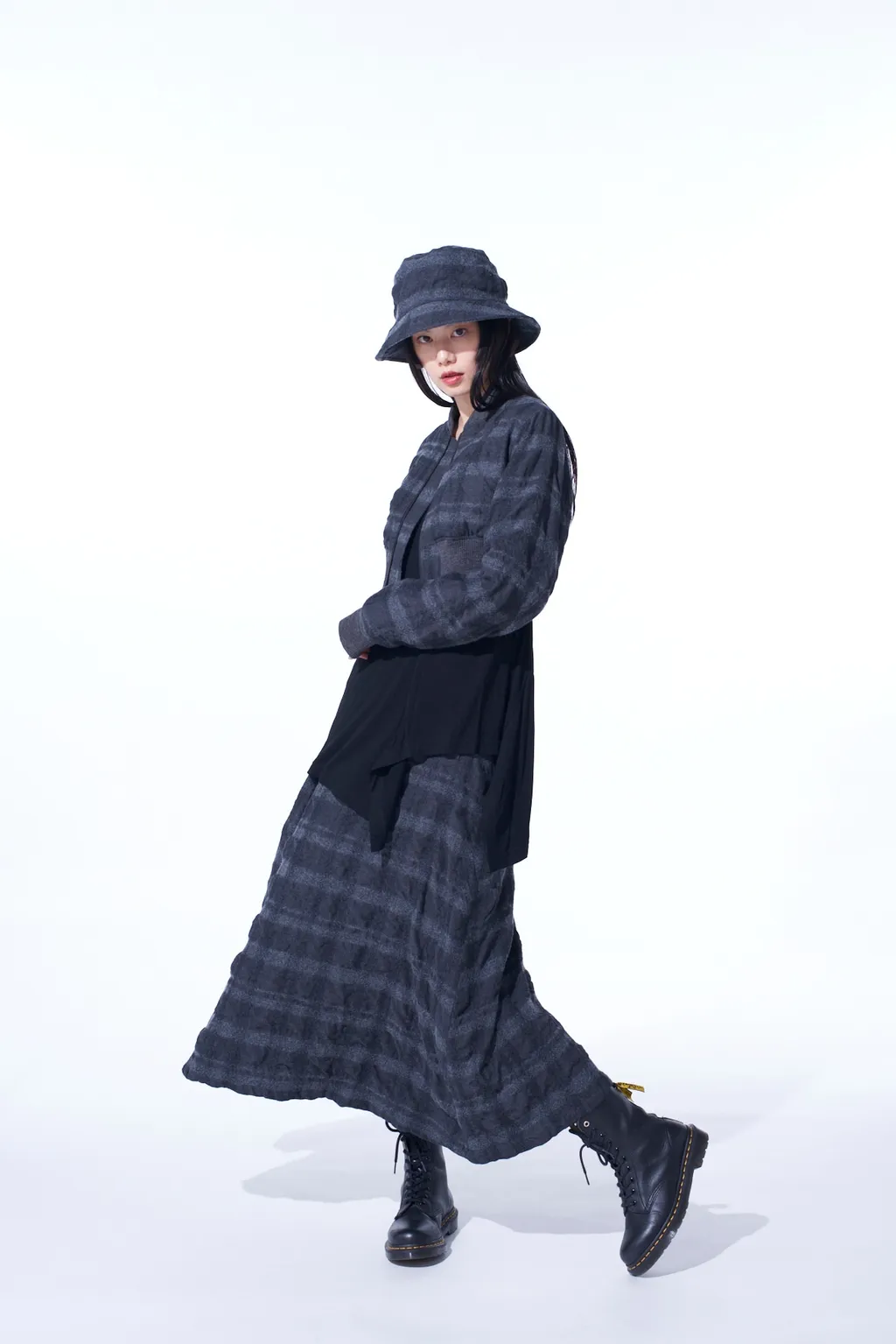 Fulling Finished Shadow Check Cropped Bomber Jacket