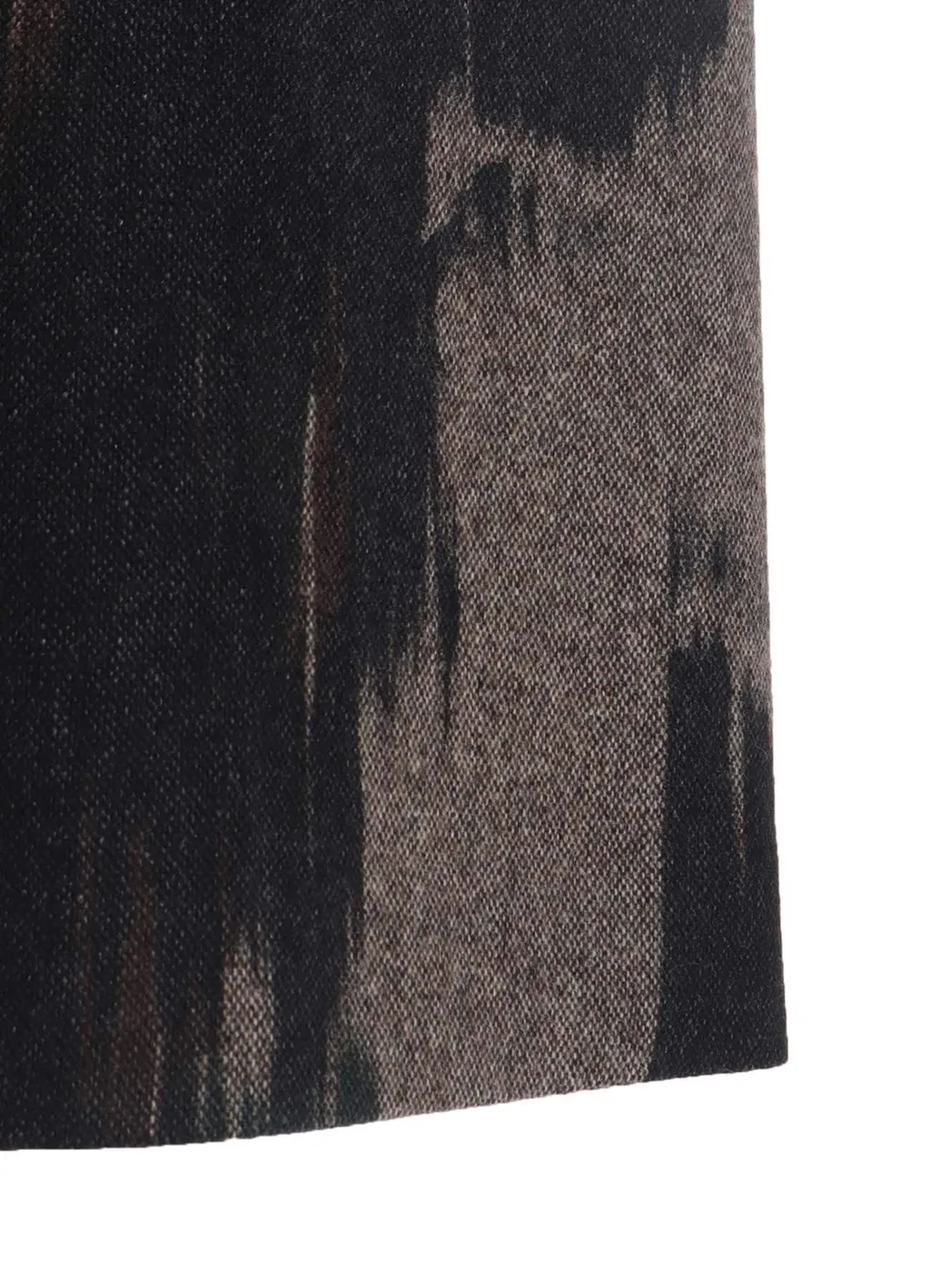 Camouflage Tweed Double-Breasted Snap Button Long Coat