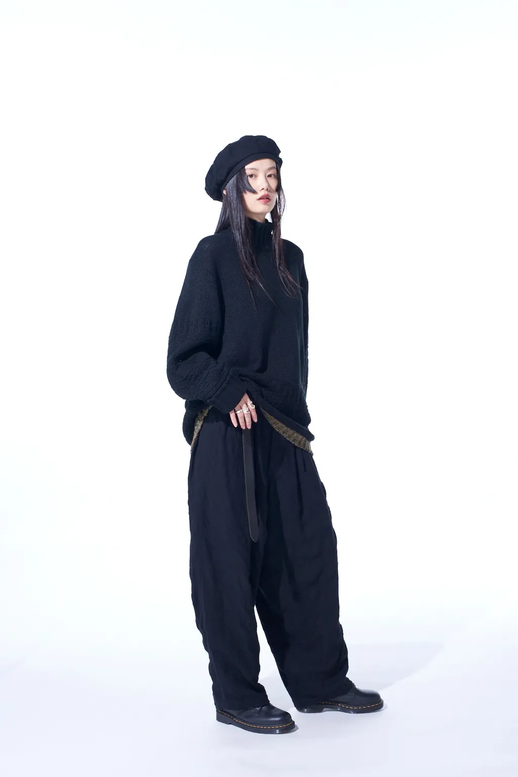 Fulling Finished Shadow Check 3-Tuck Wide Trousers