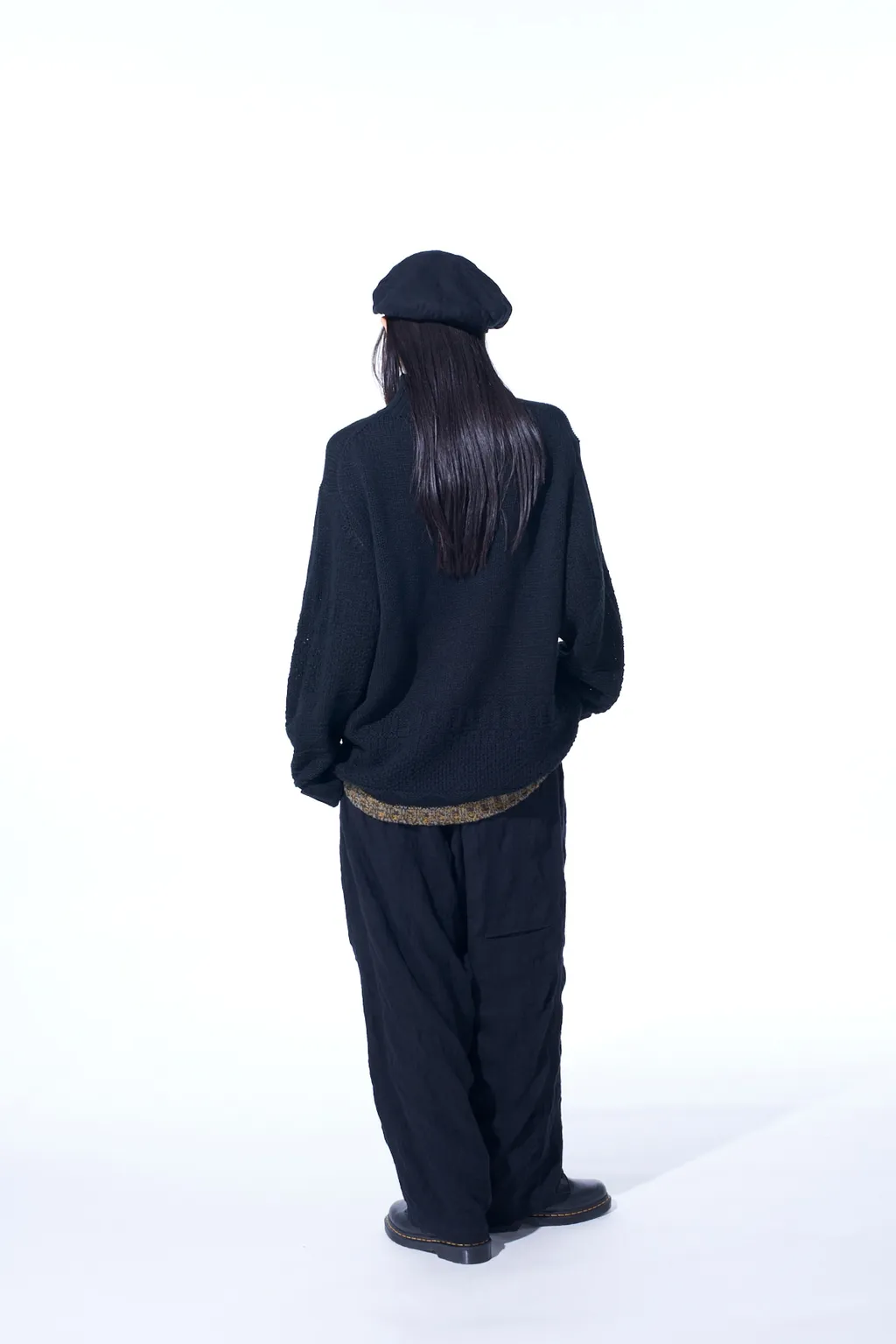 Fulling Finished Shadow Check 3-Tuck Wide Trousers