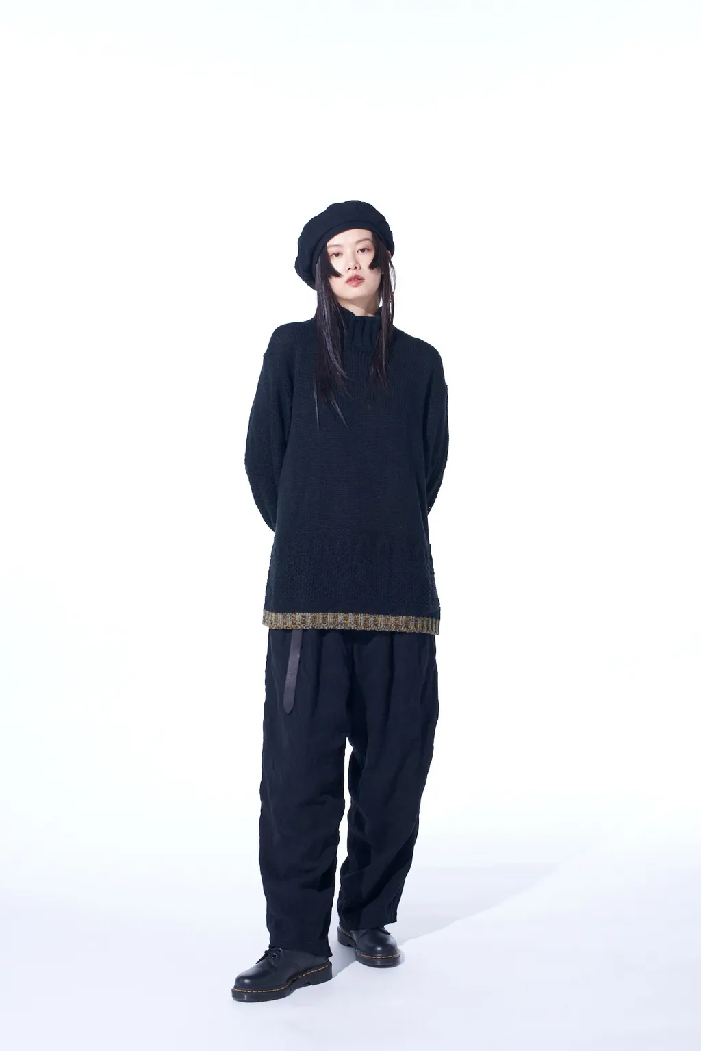 Fulling Finished Shadow Check 3-Tuck Wide Trousers
