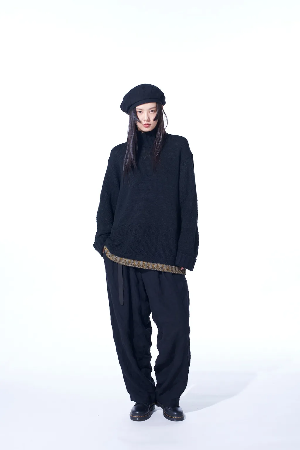 Fulling Finished Shadow Check 3-Tuck Wide Trousers