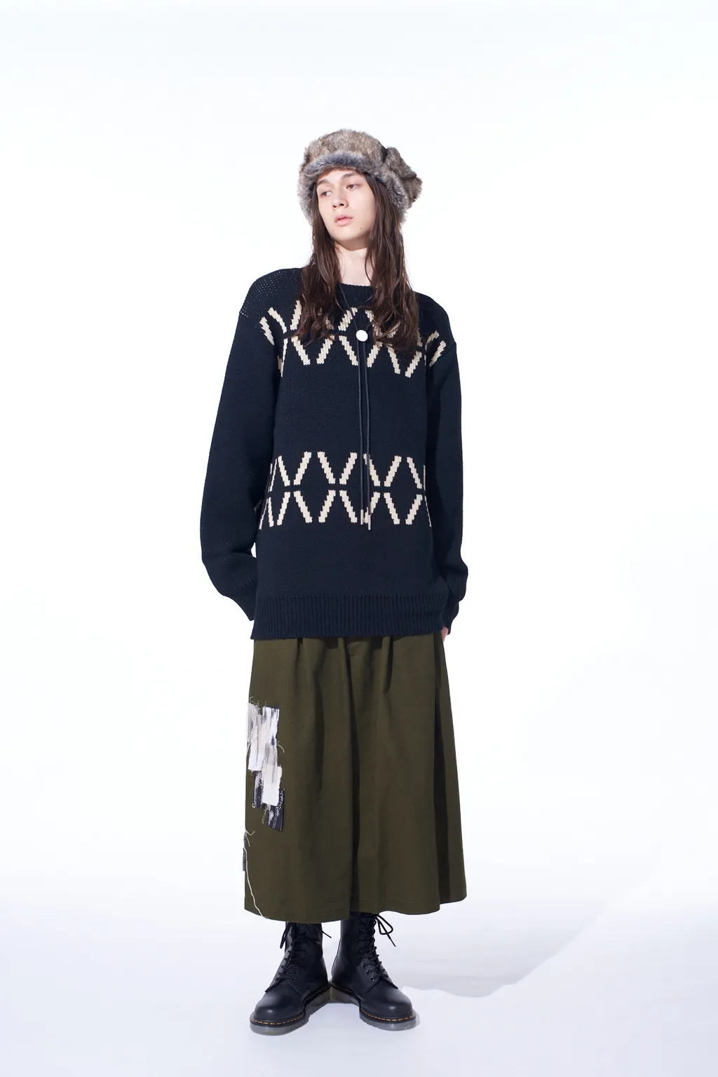 Bulky Wool Birds Eye Reversible Pullover