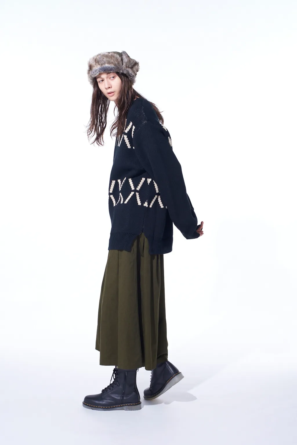 Bulky Wool Birds Eye Reversible Pullover
