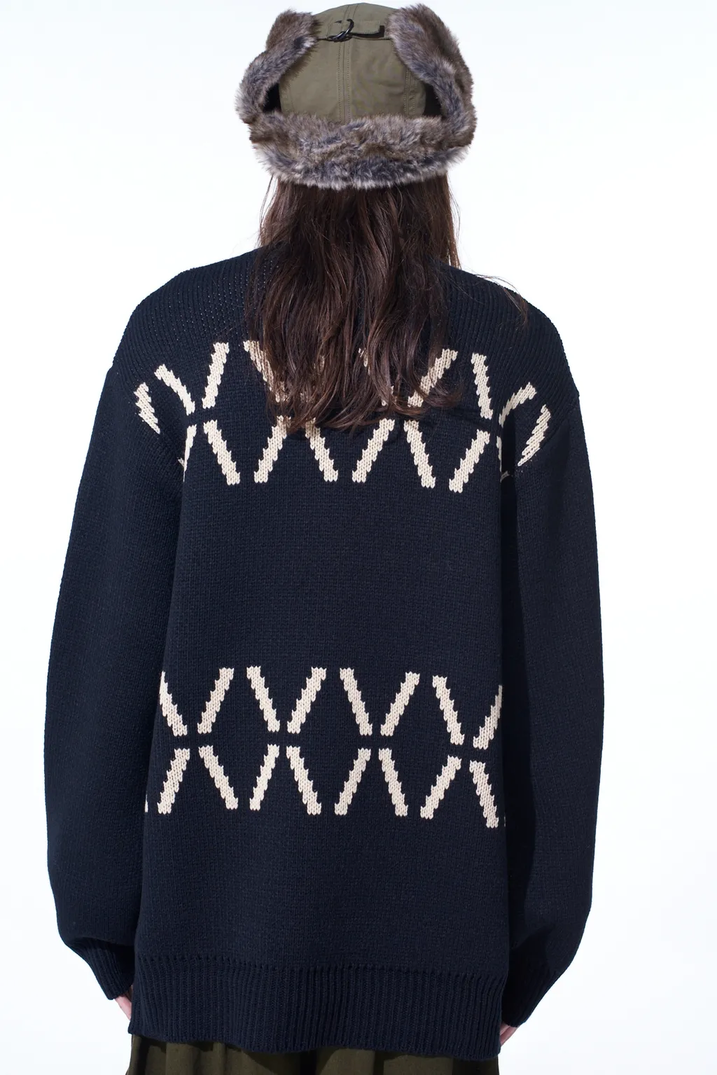 Bulky Wool Birds Eye Reversible Pullover