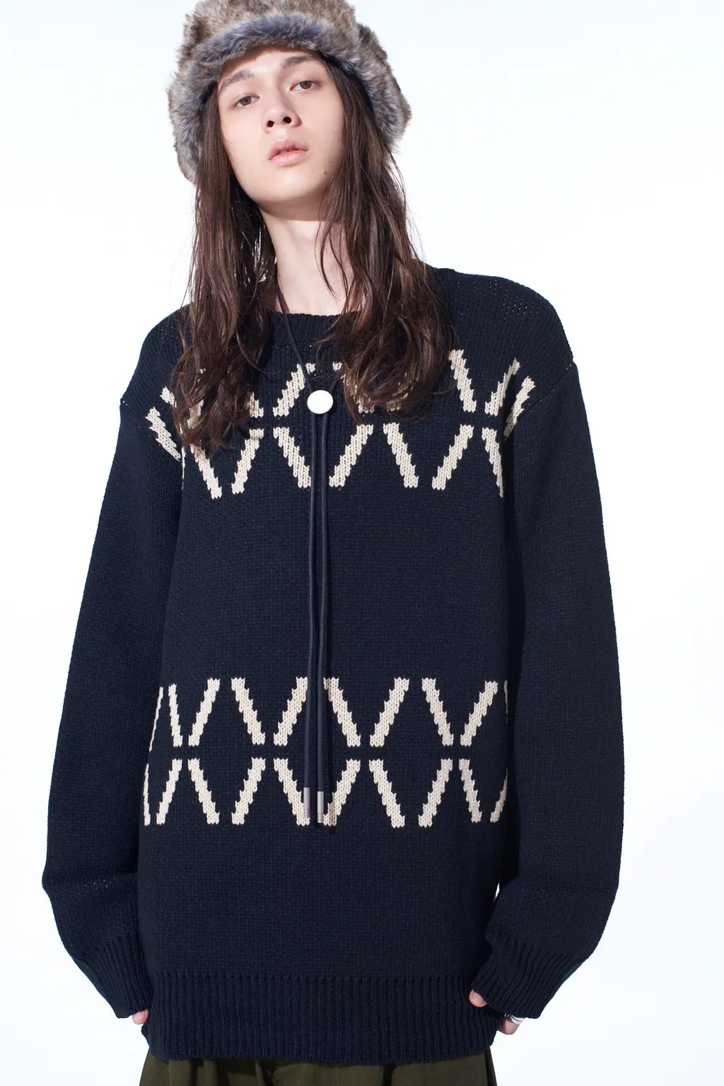 Bulky Wool Birds Eye Reversible Pullover