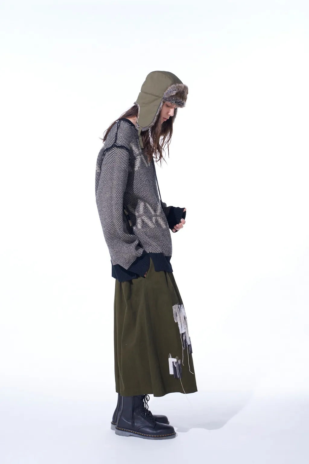 Bulky Wool Birds Eye Reversible Pullover