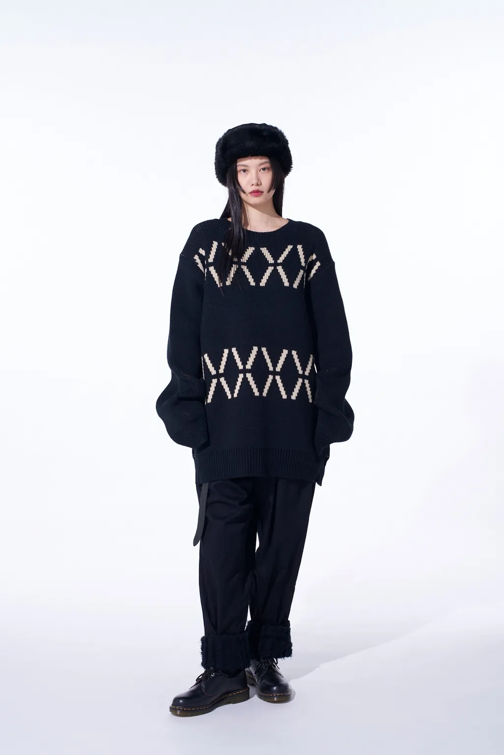 Bulky Wool Birds Eye Reversible Pullover
