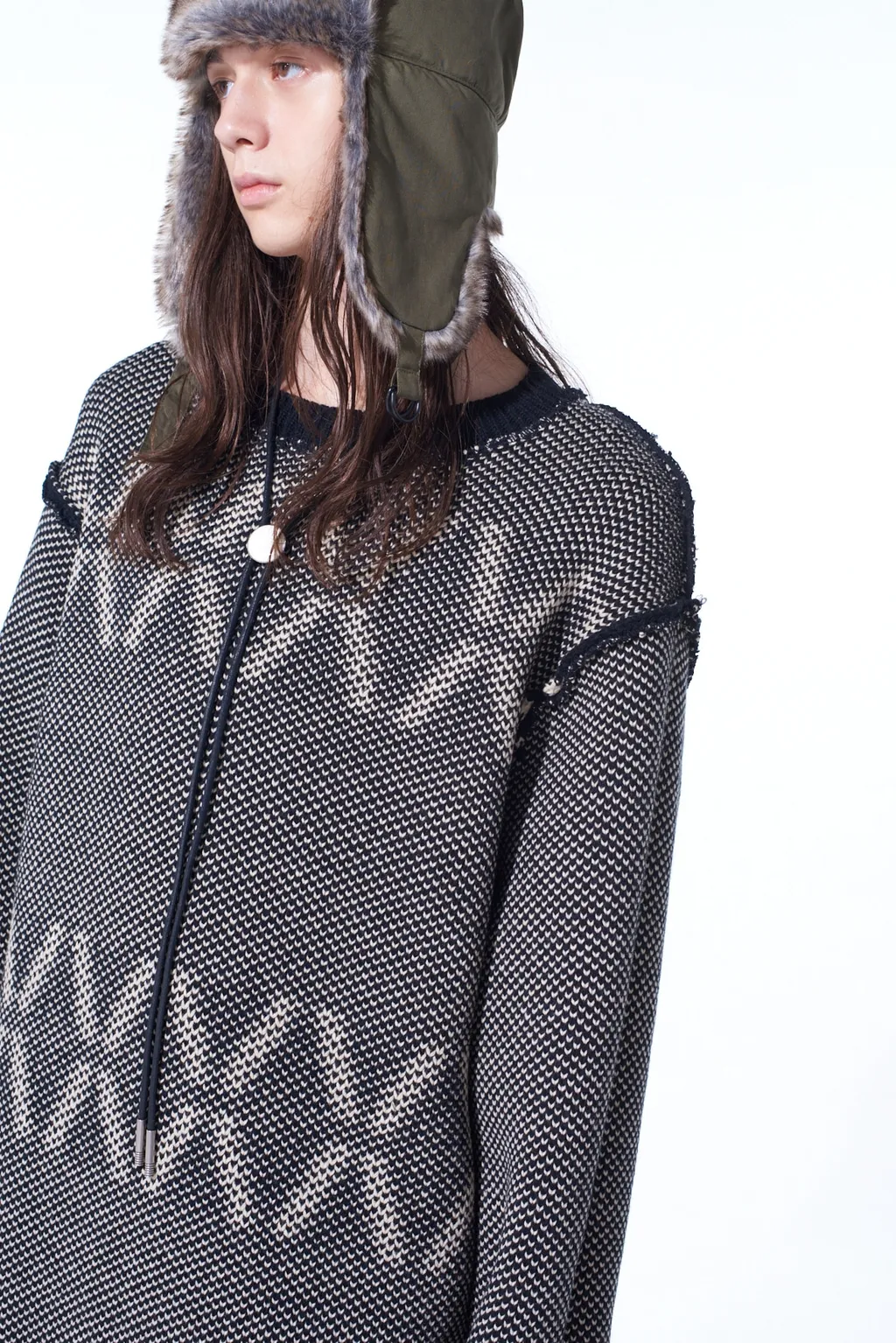 Bulky Wool Birds Eye Reversible Pullover