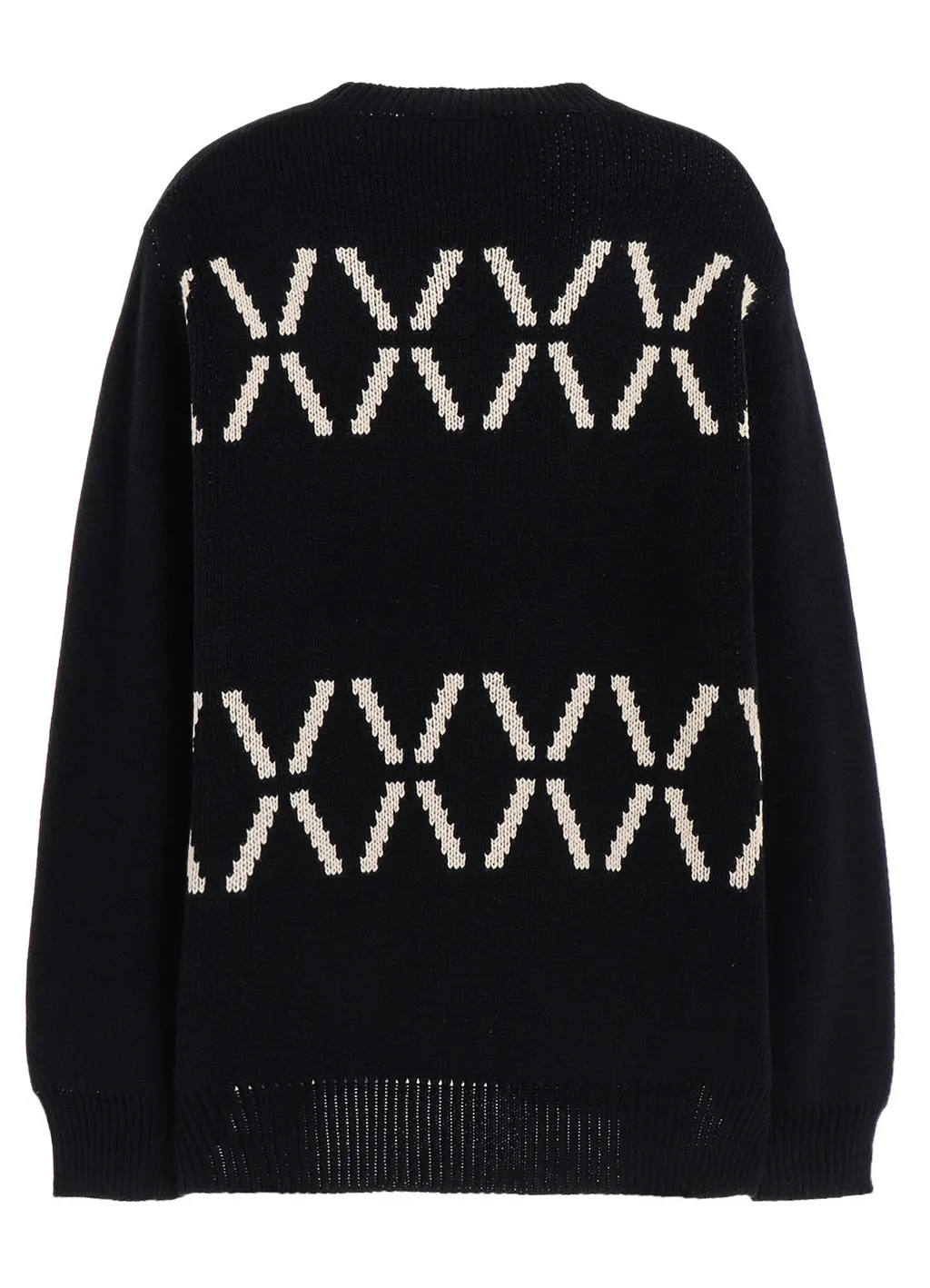 Bulky Wool Birds Eye Reversible Pullover