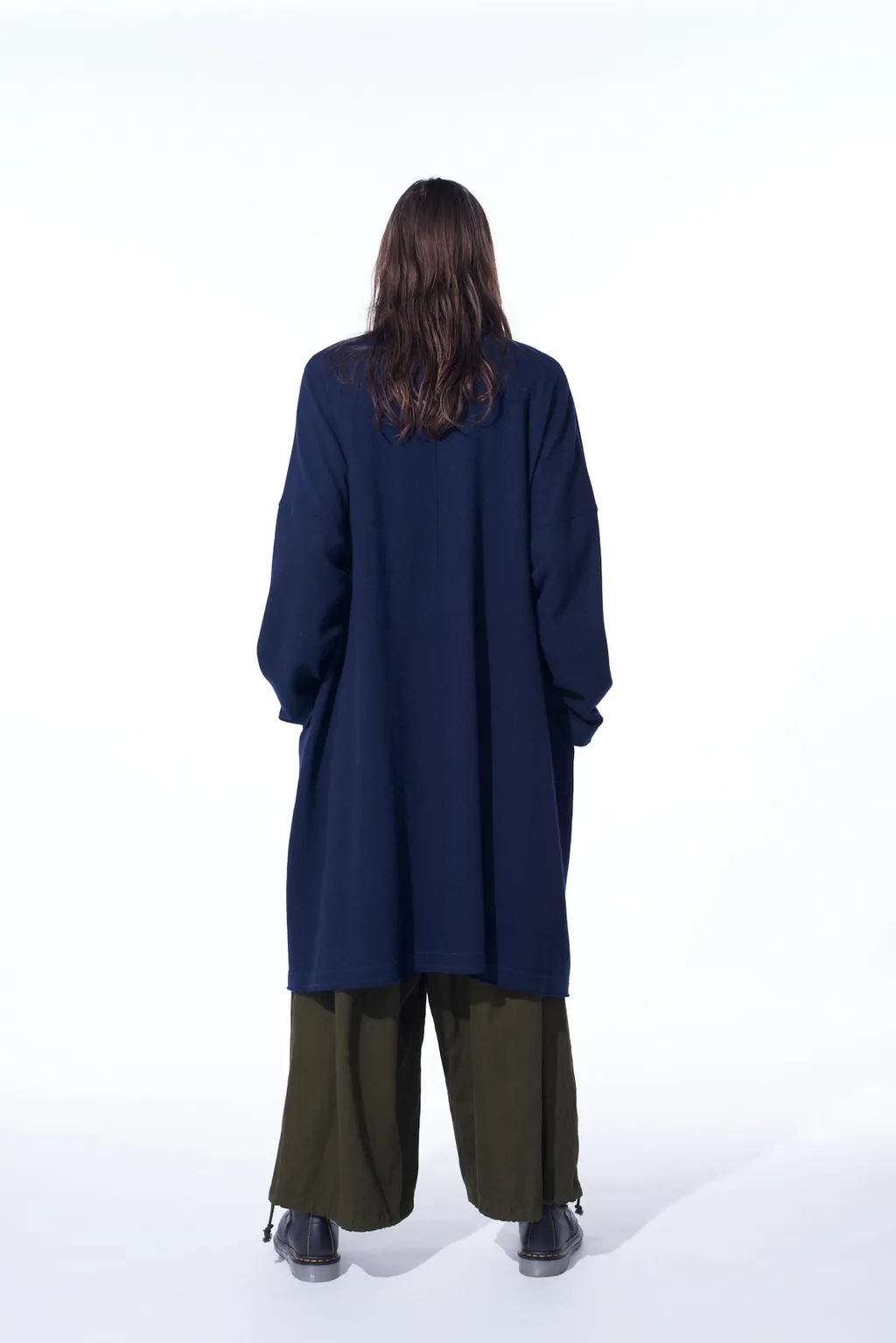 Airy Jersey Collarless Long Cardigan