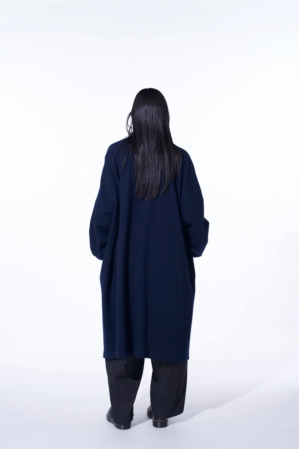 Airy Jersey Collarless Long Cardigan
