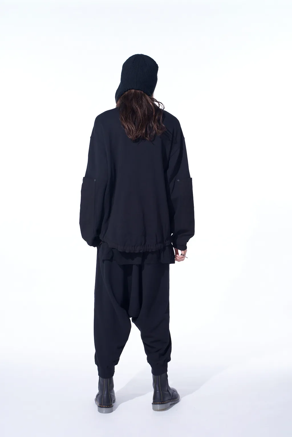 French Terry Patch Design High Neck Pullover