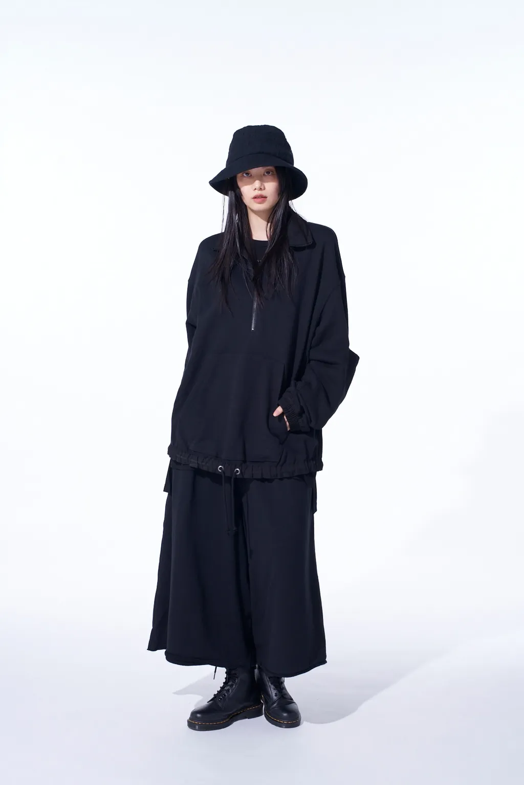 French Terry Patch Design High Neck Pullover
