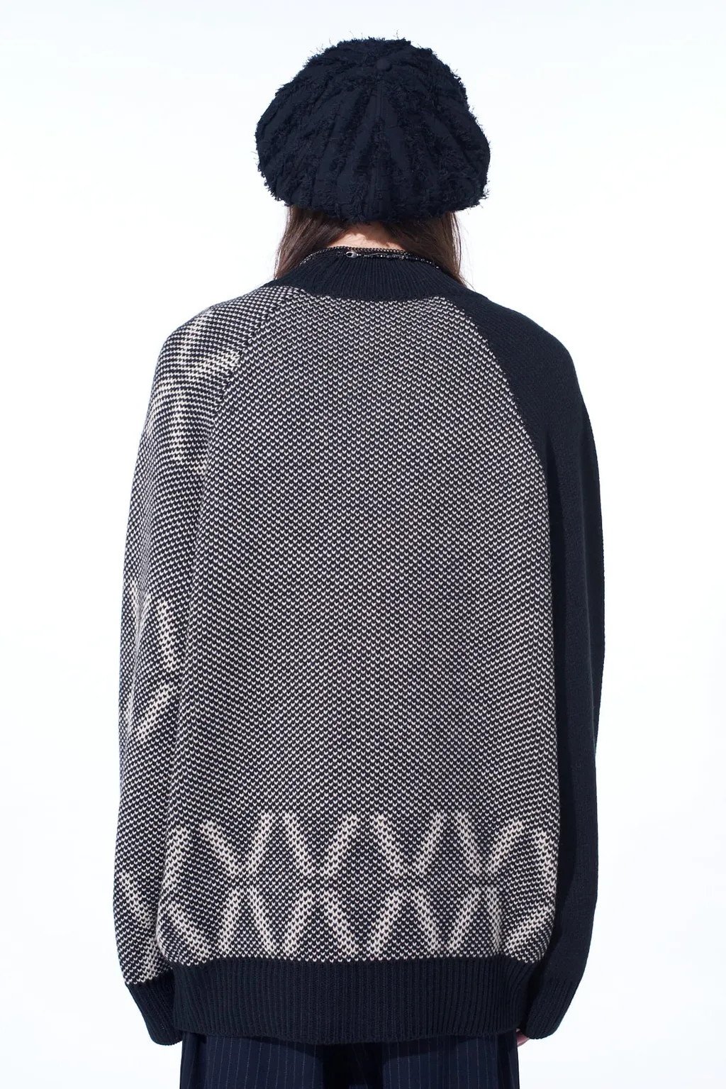 Bulky Wool Birds Eye Reversible High Neck Knit