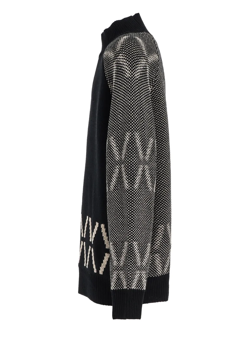 Bulky Wool Birds Eye Reversible High Neck Knit