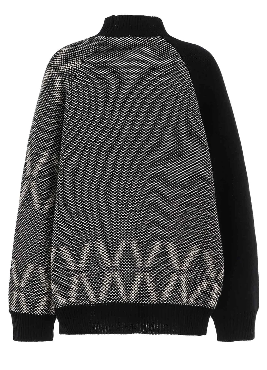 Bulky Wool Birds Eye Reversible High Neck Knit