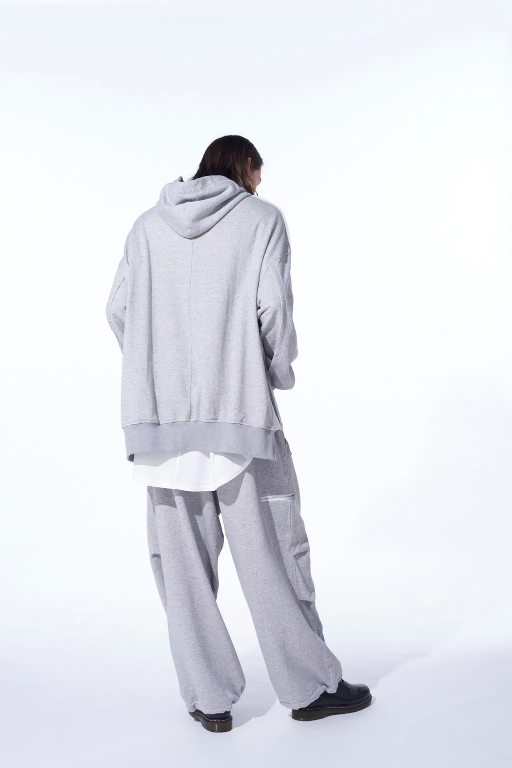 French Terry Knee Tuck Wide Pants