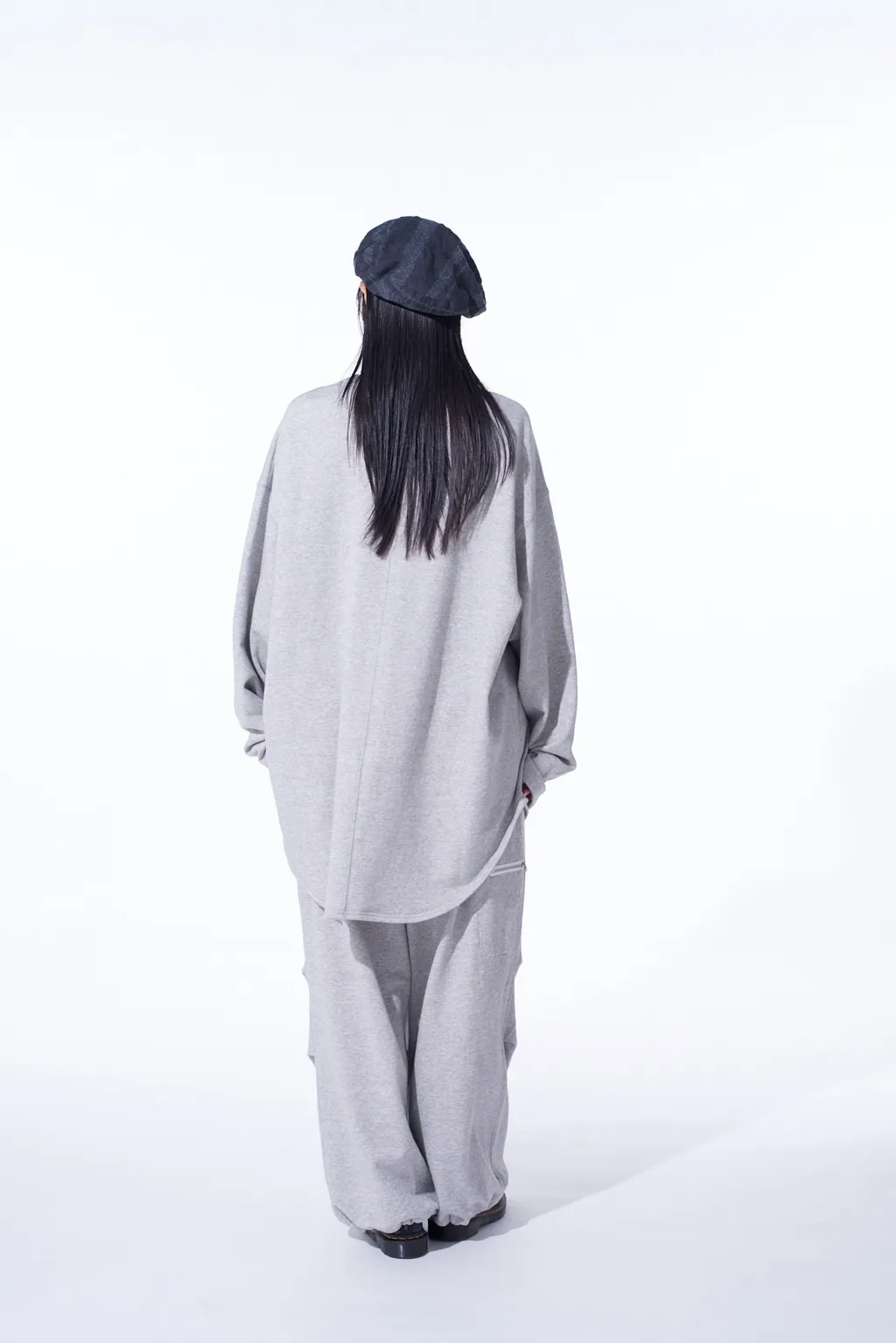 French Terry Knee Tuck Wide Pants