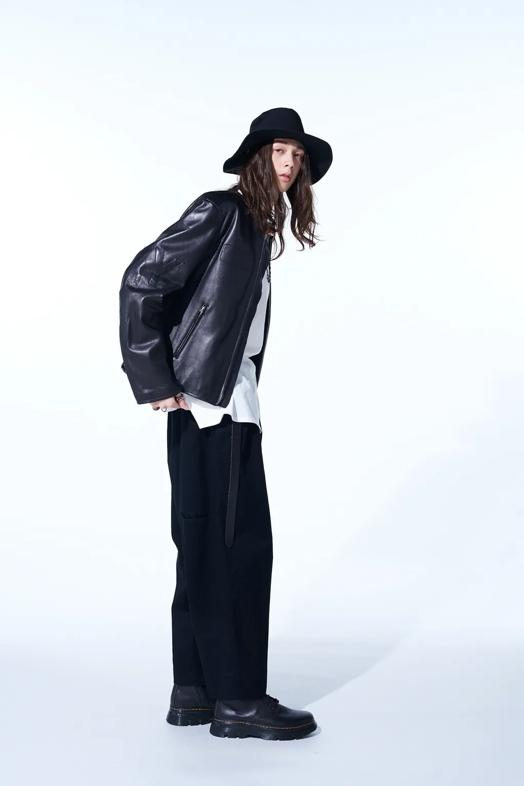 Semi-Vegetable Tanned Sheep Leather Collarless Motorcycle Jacket