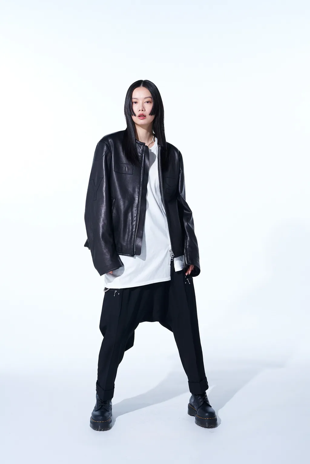 Semi-Vegetable Tanned Sheep Leather Collarless Motorcycle Jacket
