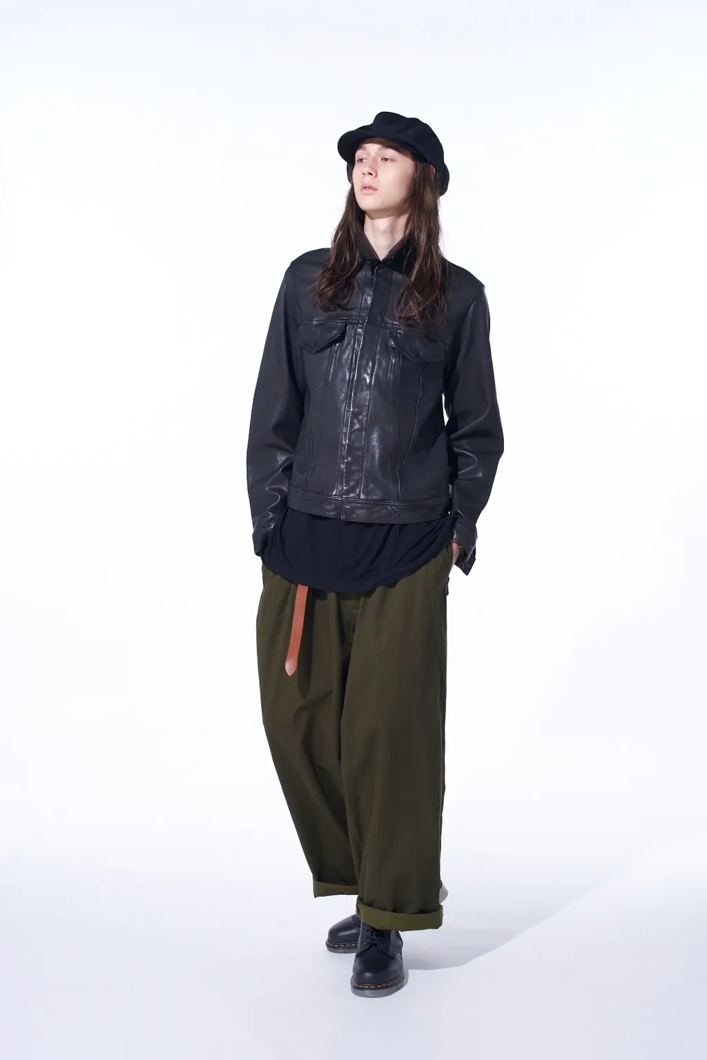 Cotton Drill Drawstring Wide Pants