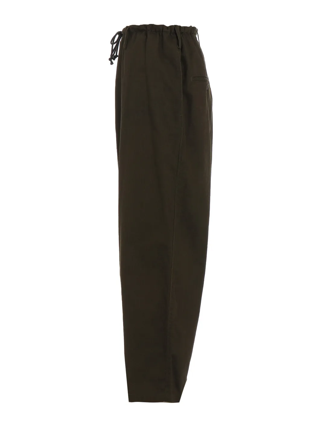 Cotton Drill Drawstring Wide Pants