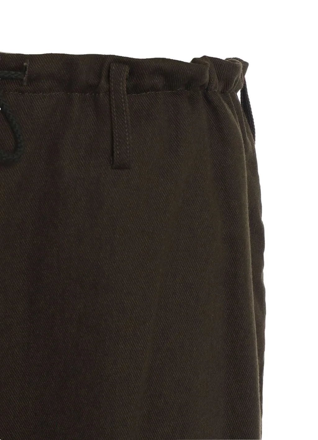 Cotton Drill Drawstring Wide Pants