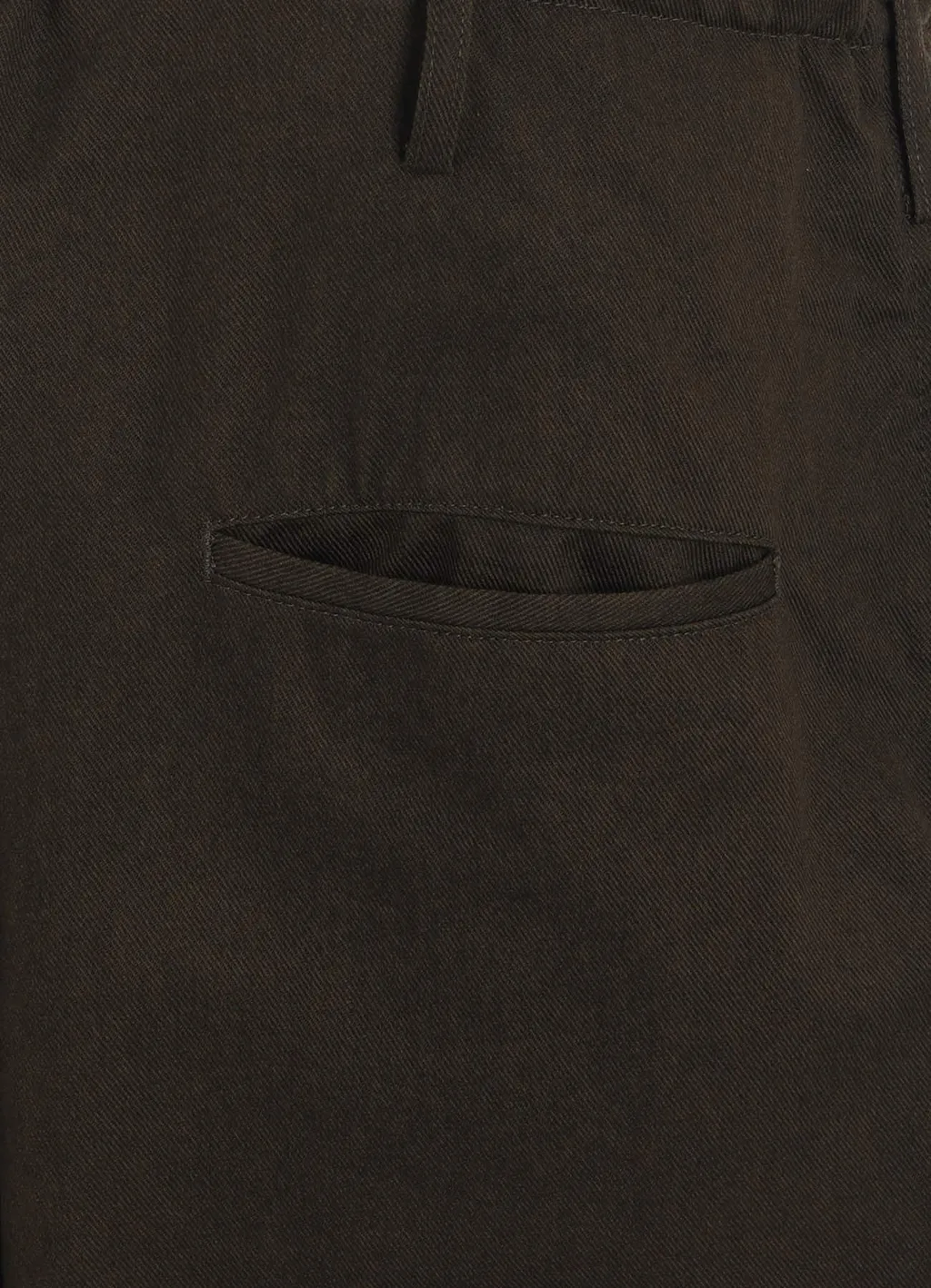 Cotton Drill Drawstring Wide Pants