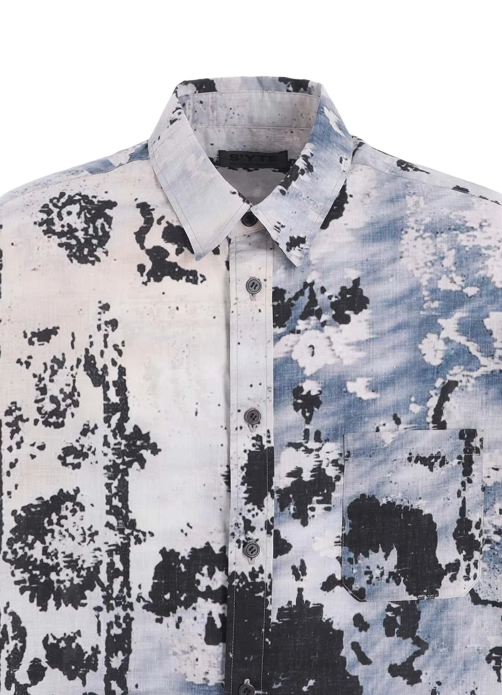 Floral Print Button Slits Long Shirt