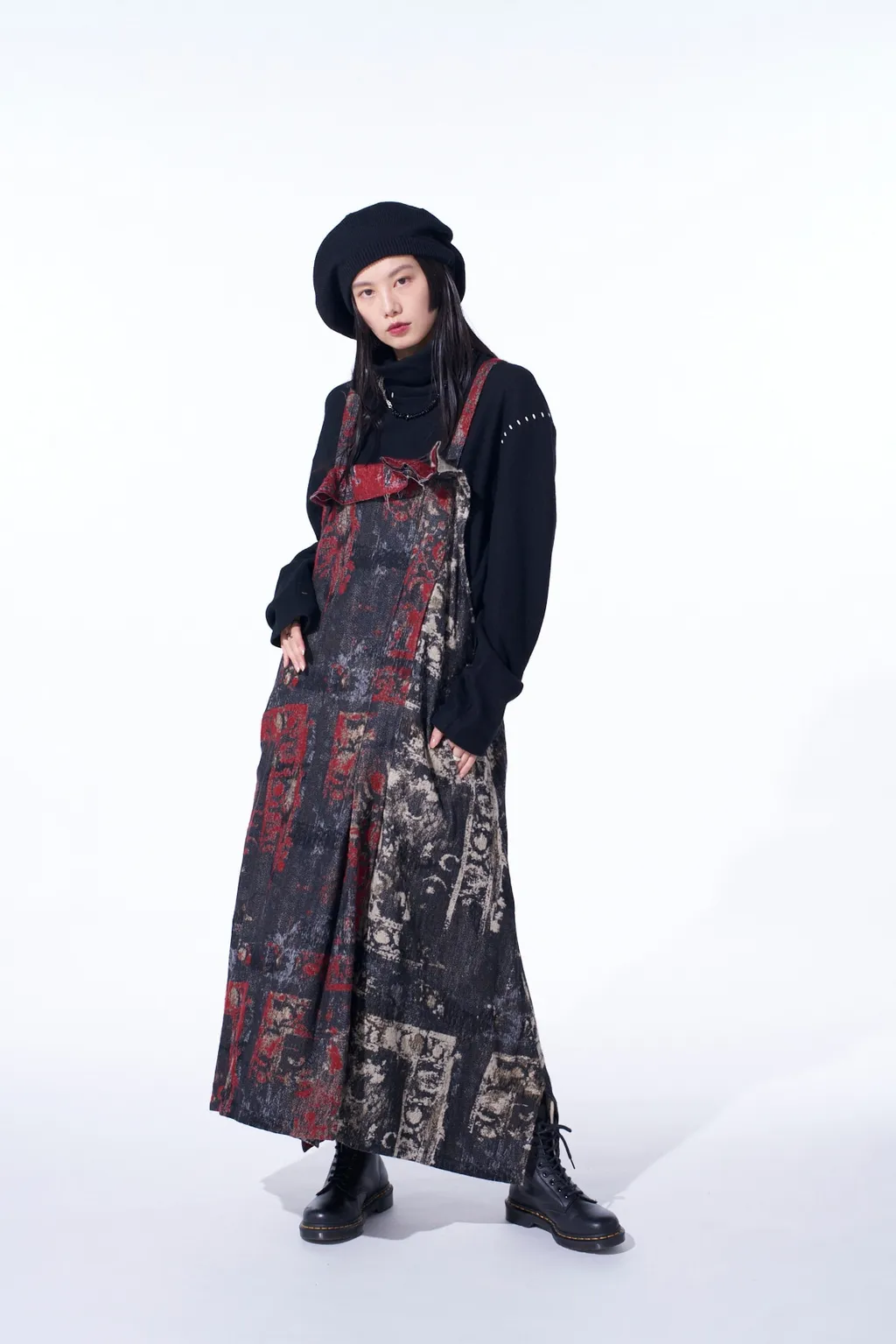 Floral Jacquard Pleated Shoulder Strap Dress