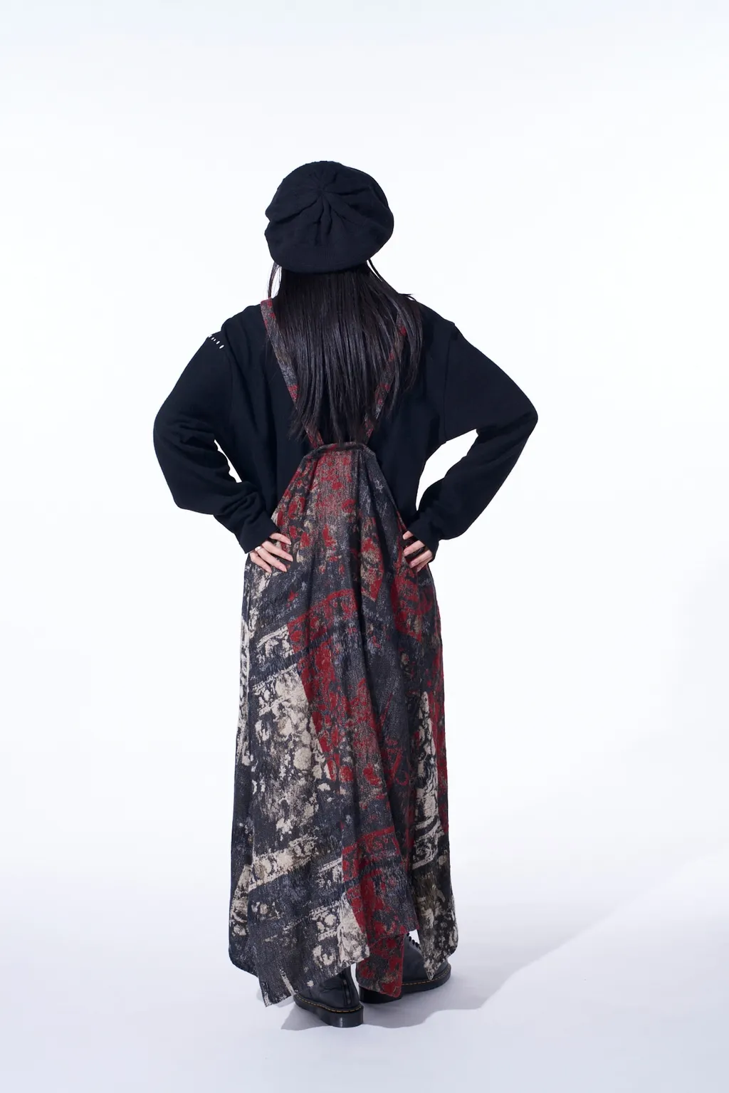 Floral Jacquard Pleated Shoulder Strap Dress