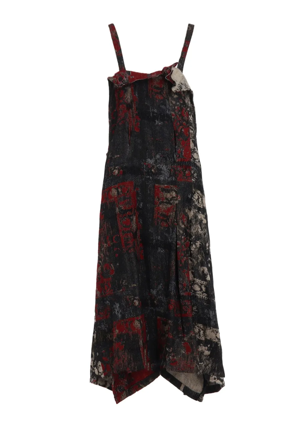 Floral Jacquard Pleated Shoulder Strap Dress