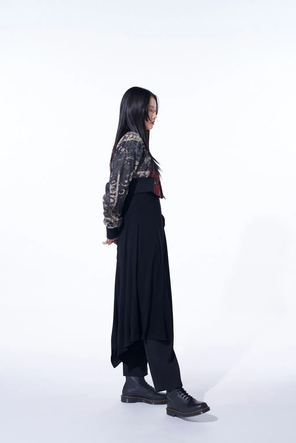 Floral Jacquard Cropped Bomber Jacket