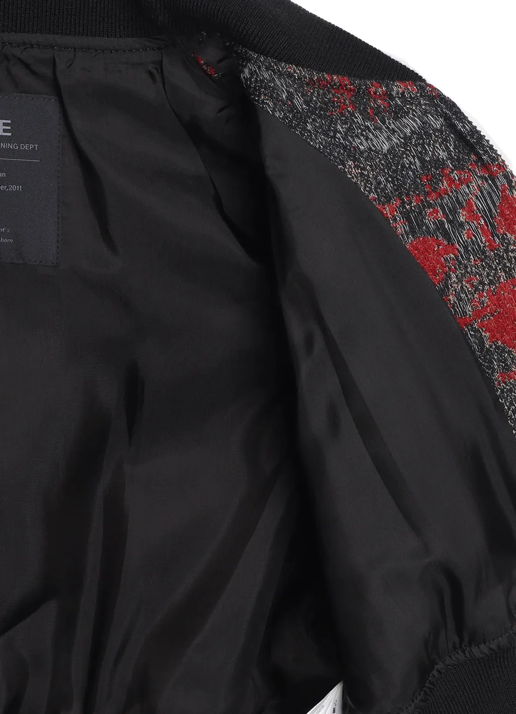 Floral Jacquard Cropped Bomber Jacket