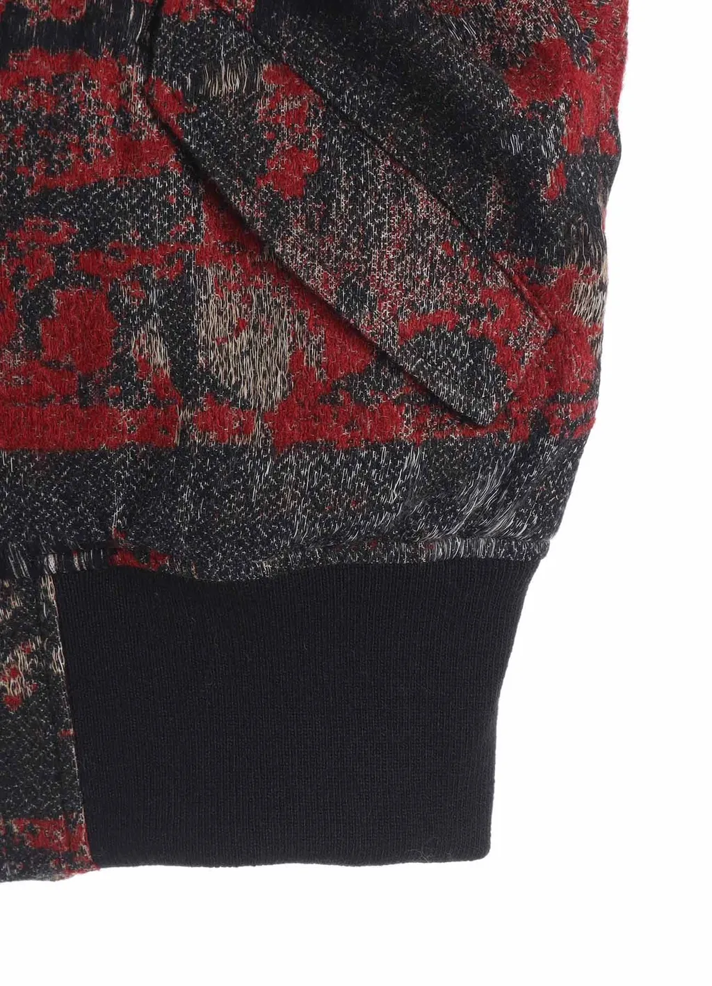 Floral Jacquard Cropped Bomber Jacket