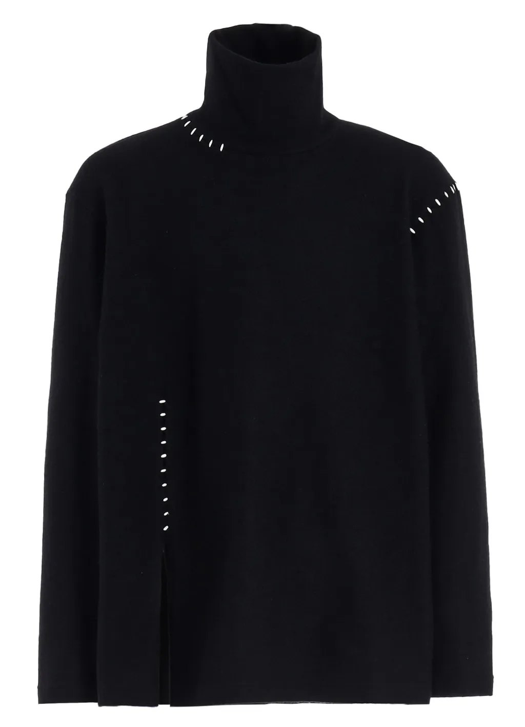 Airy Jersey Blind Stitch High Neck Long-Sleeve T-Shirt
