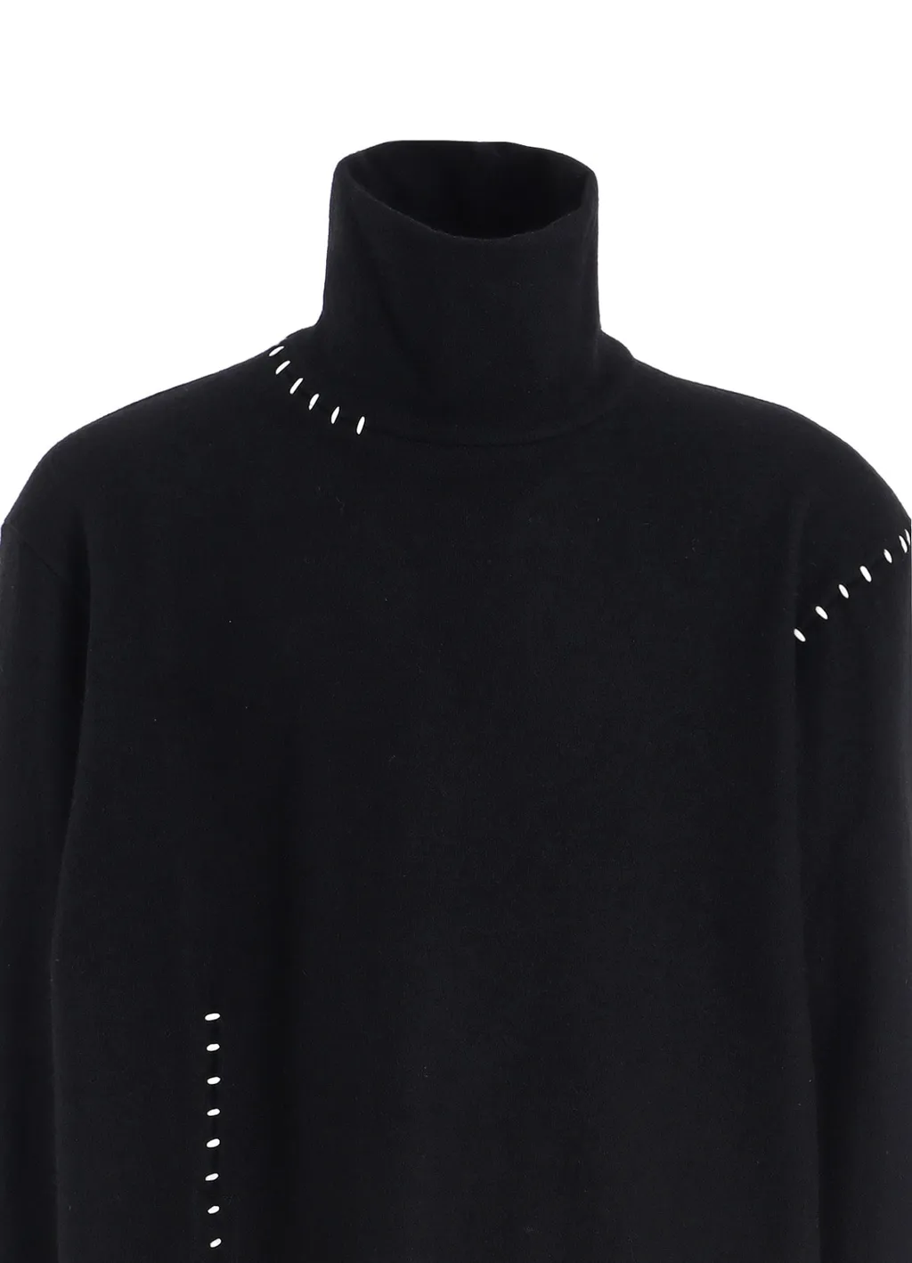 Airy Jersey Blind Stitch High Neck Long-Sleeve T-Shirt