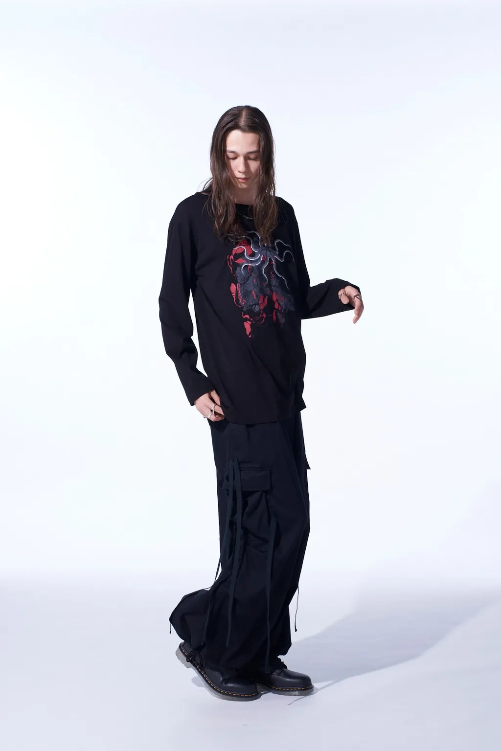 Graphic Long-Sleeved T-Shirt Octopus