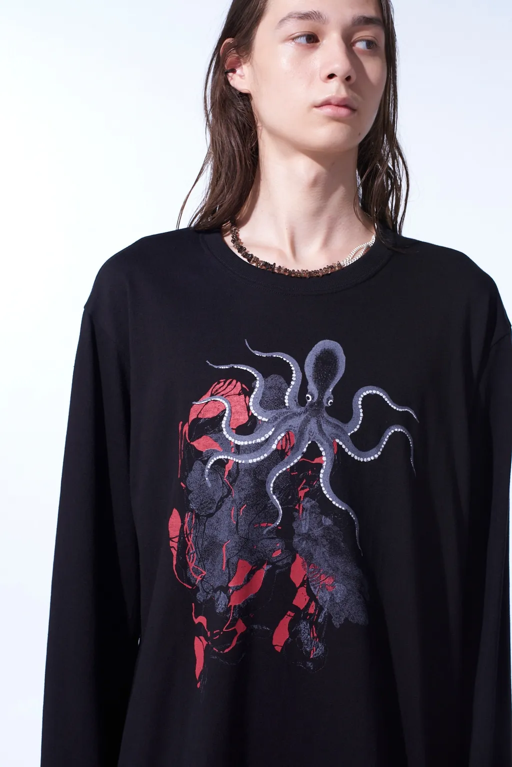 Graphic Long-Sleeved T-Shirt Octopus
