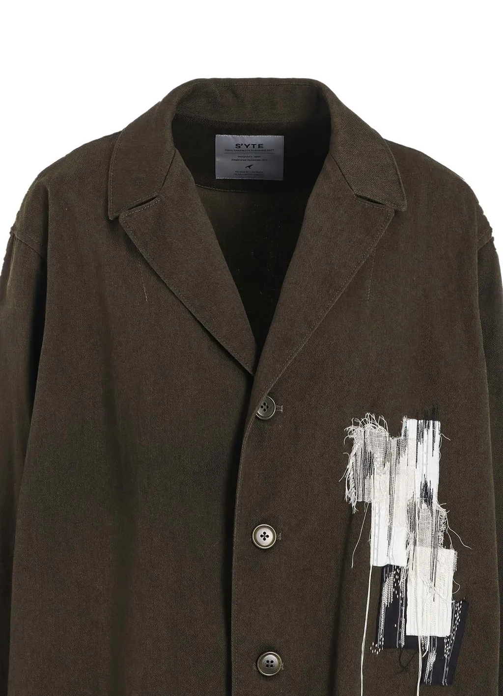 Cotton Drill Applique Long Jacket Boro