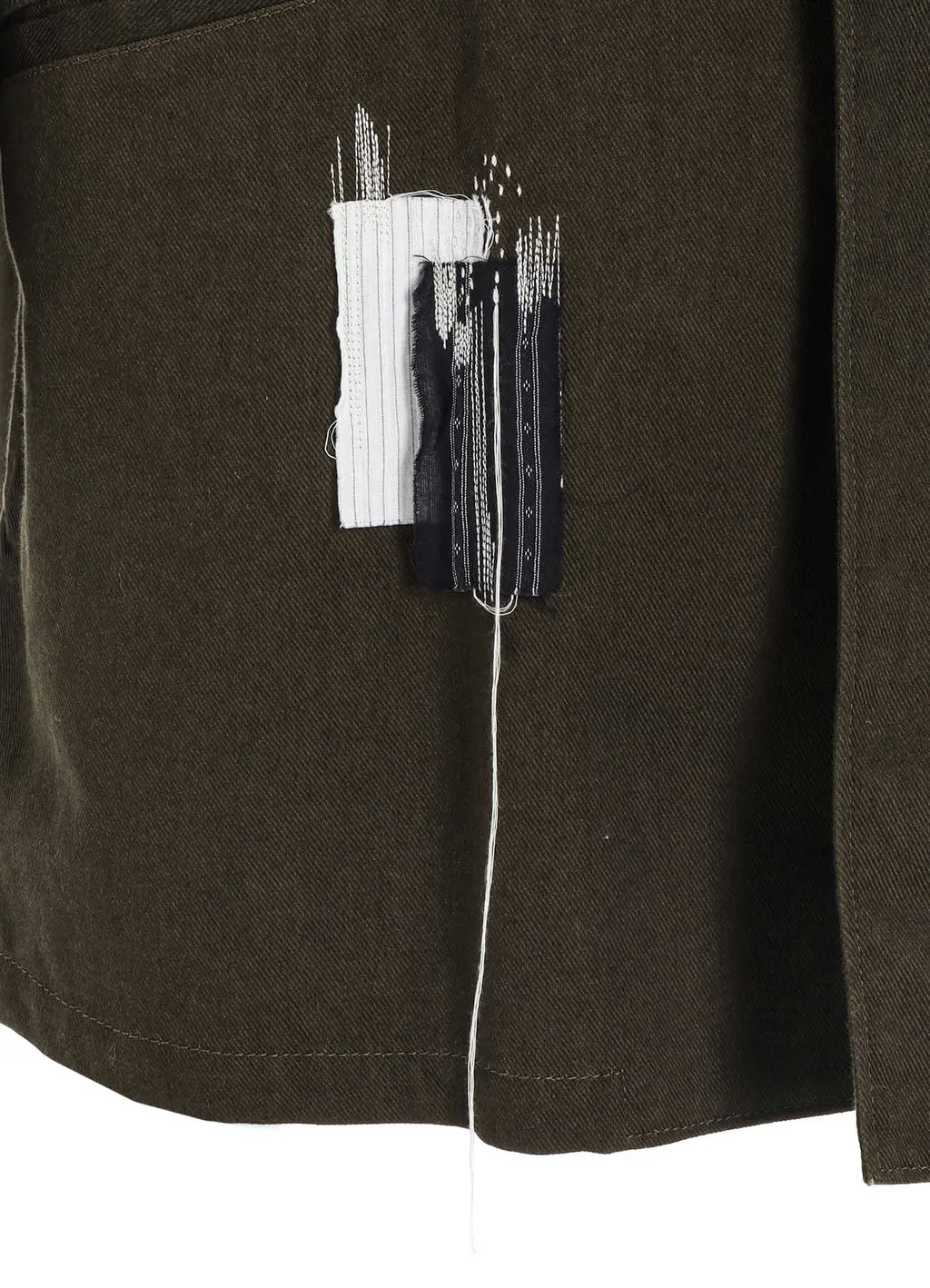 Cotton Drill Applique Long Jacket Boro